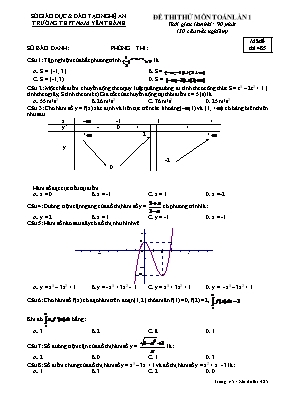 Đề thi thử môn Toán lần 1 - Mã đề thi 485